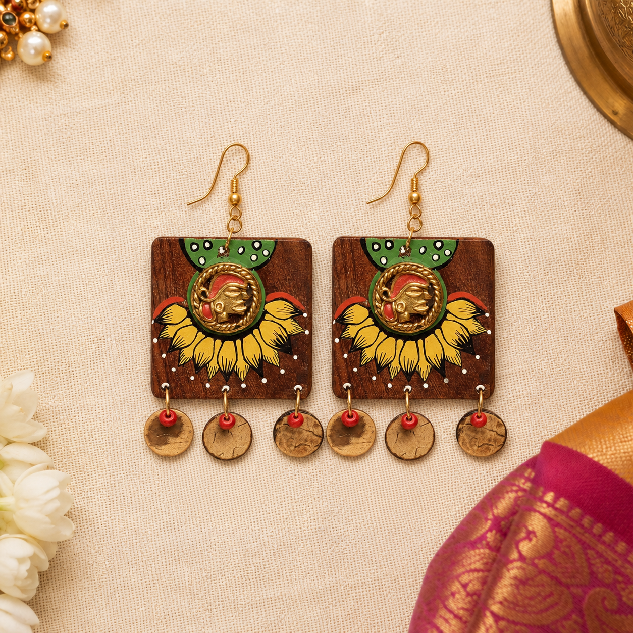 Butterfly-X' Handcrafted Tribal Wooden Earrings
