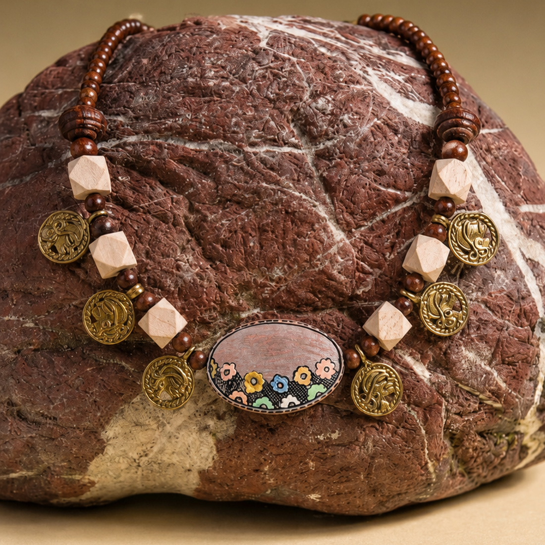 Whimsical Wildflower Lariat Handcrafted Ethnic Necklace