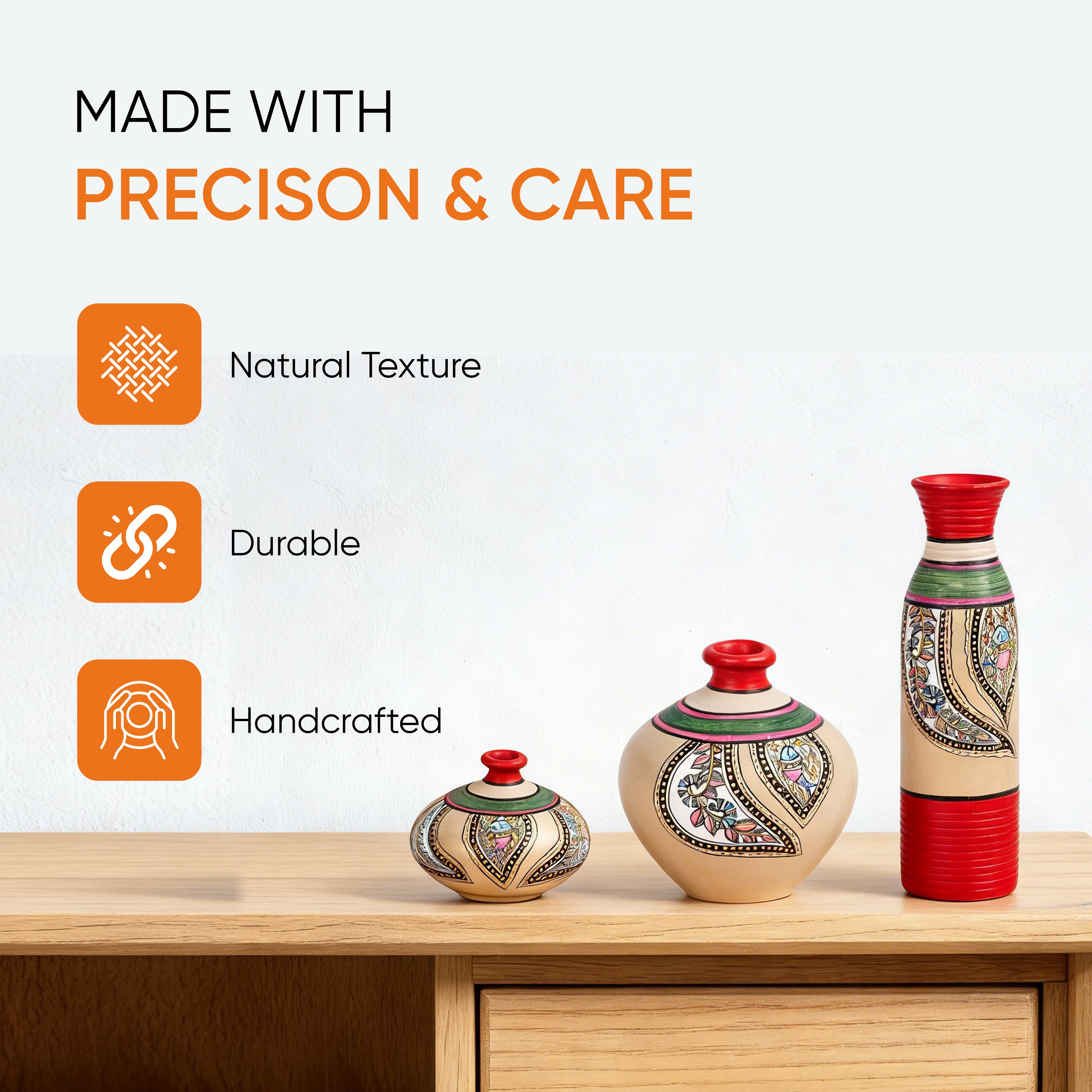 Salina Vases-Hand painted with Warli Art-So3
