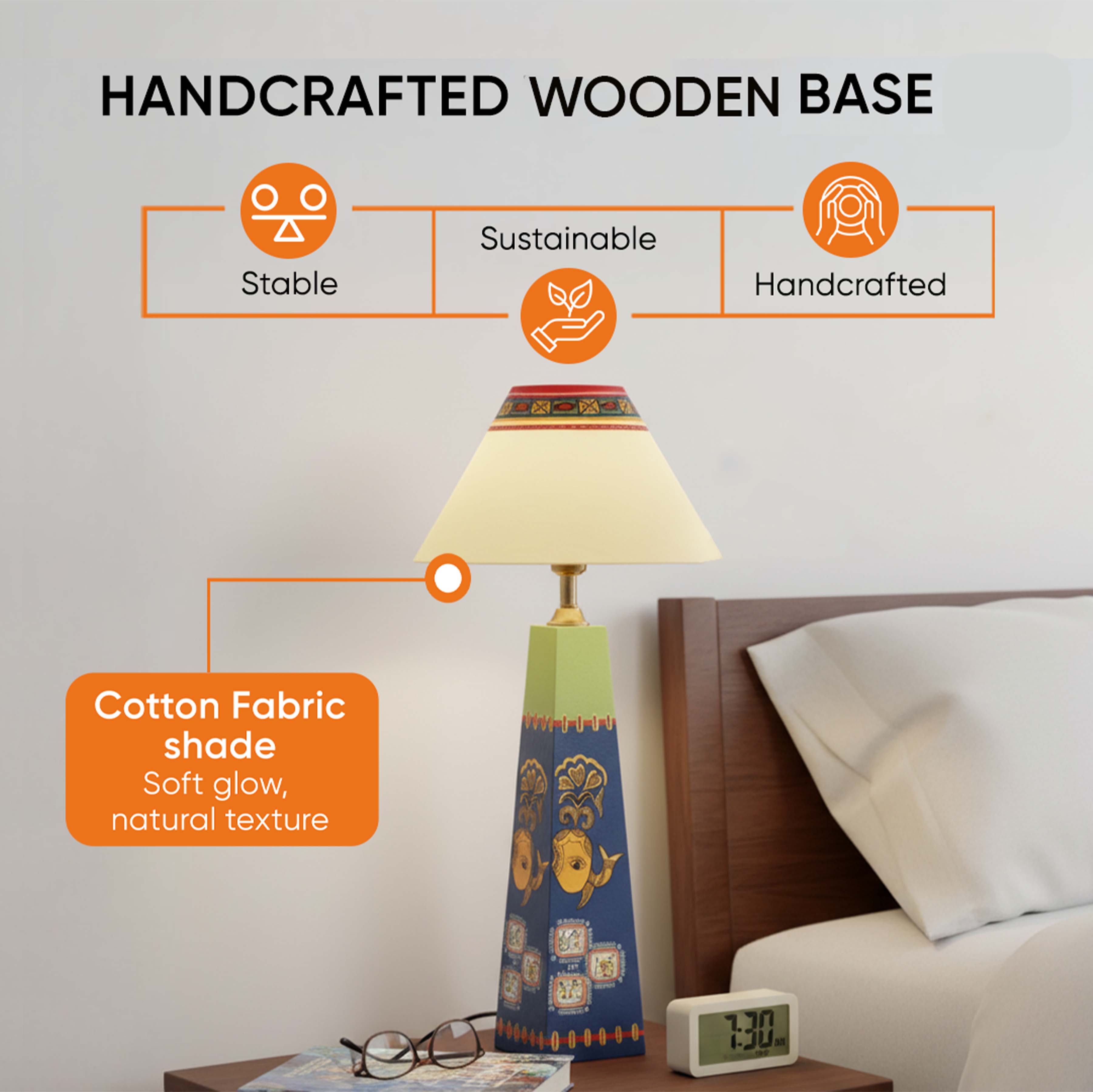 Madhubani Hand-Painted Table Lamp