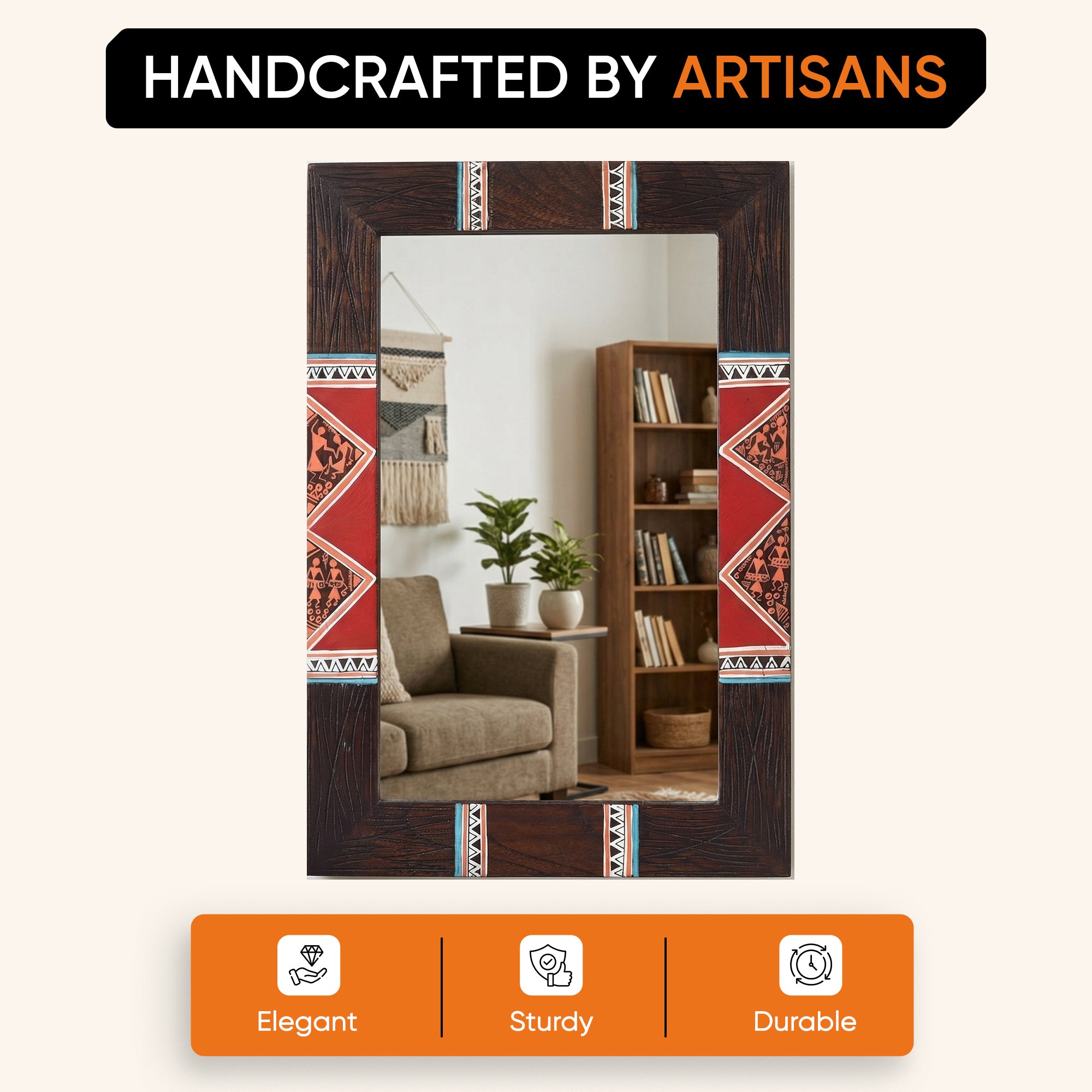 Artistic Reflections Wooden Mirror