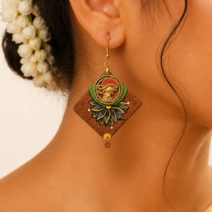 Butterfly-I' Handcrafted Tribal Wooden Earrings