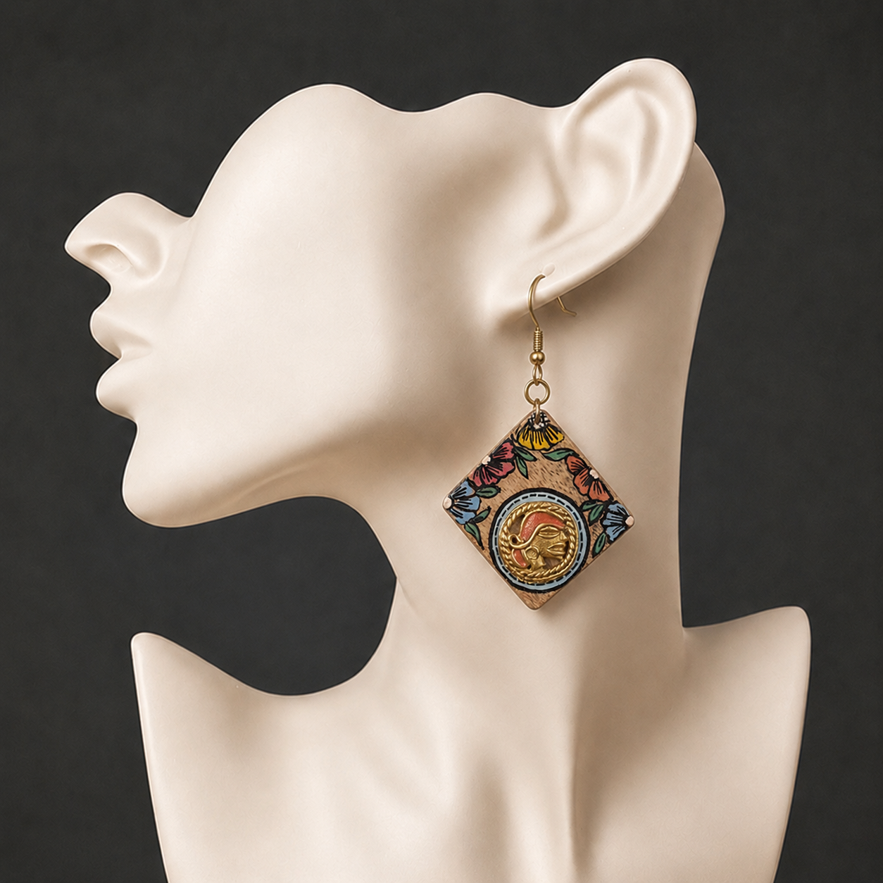 Butterfly-VII' Handcrafted Tribal Wooden Earrings