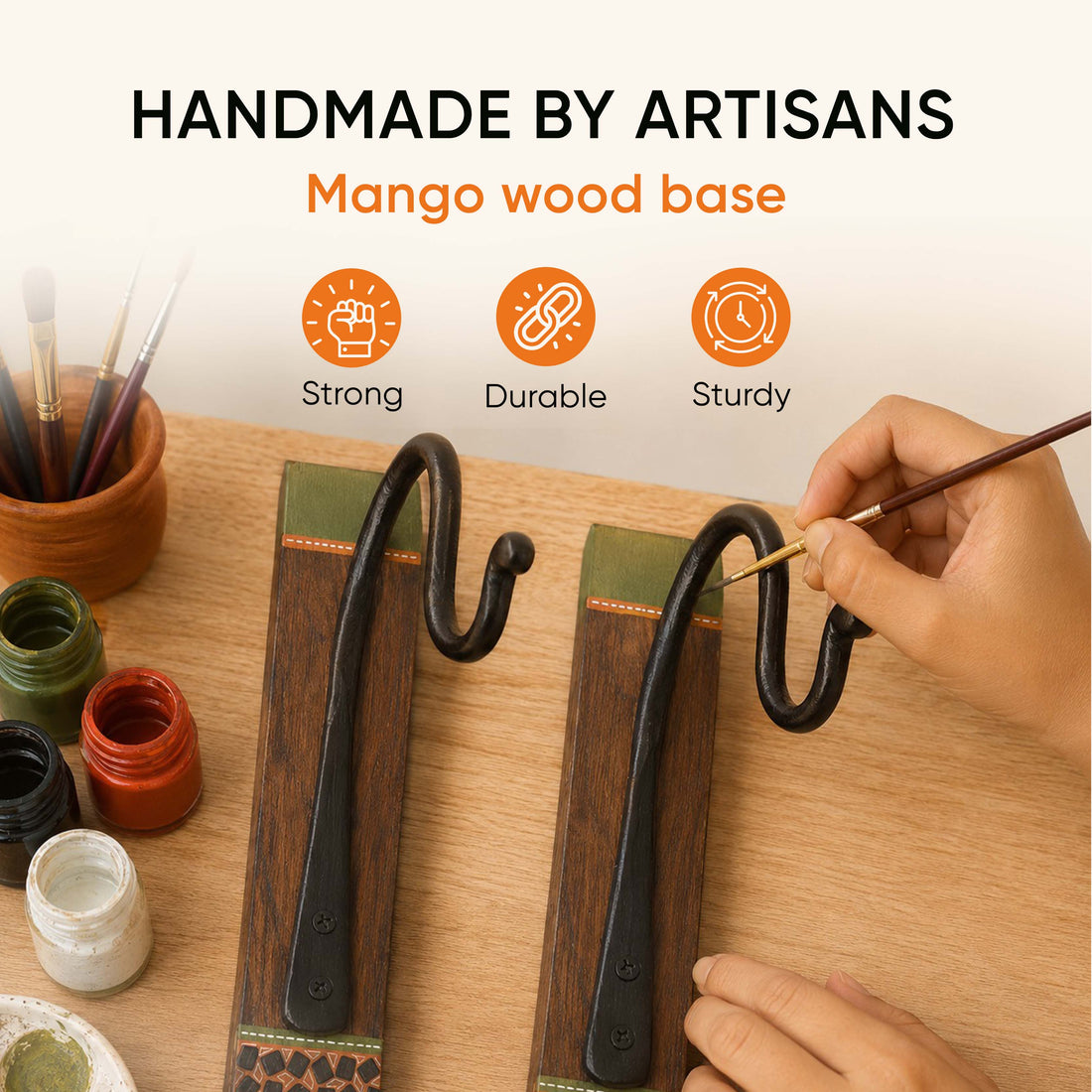 Autumn Leaf Wall Mounted Hanger in Teakwood