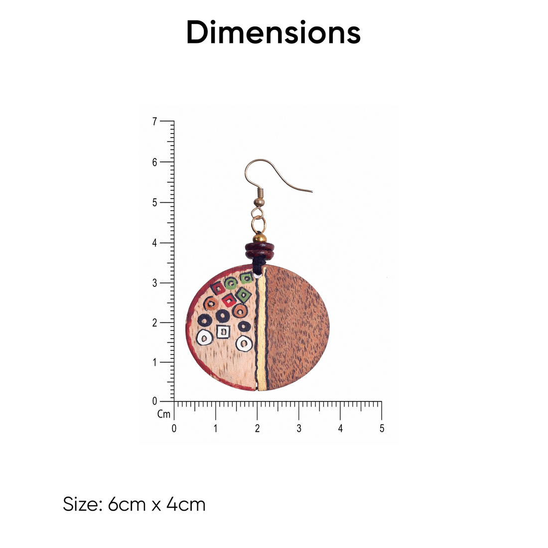 Whimsical Charm: Handcrafted Wooden Earrings with Polka Dot Design