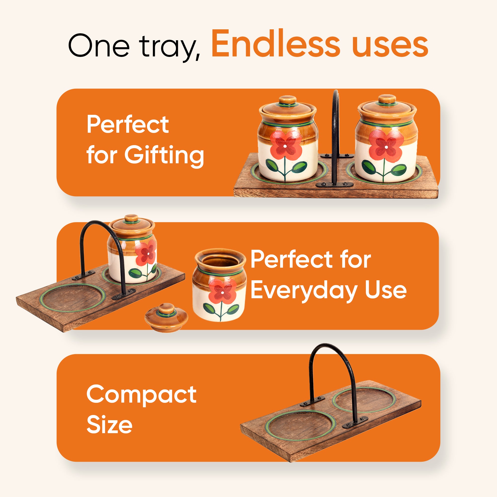 Pickle Jars Set of 2 with stand