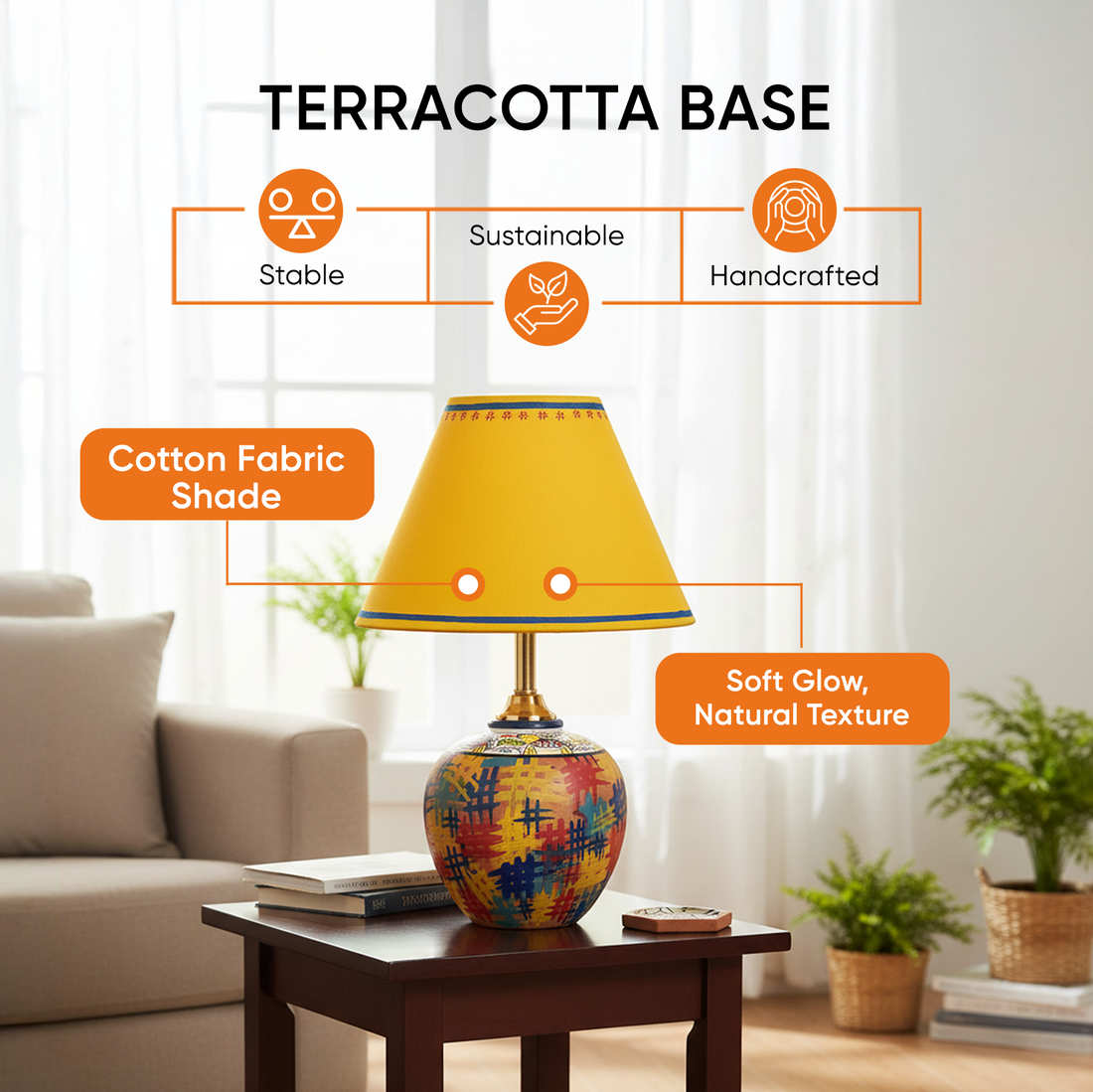 Colour Splash Terracotta Table Lamp (8x12)