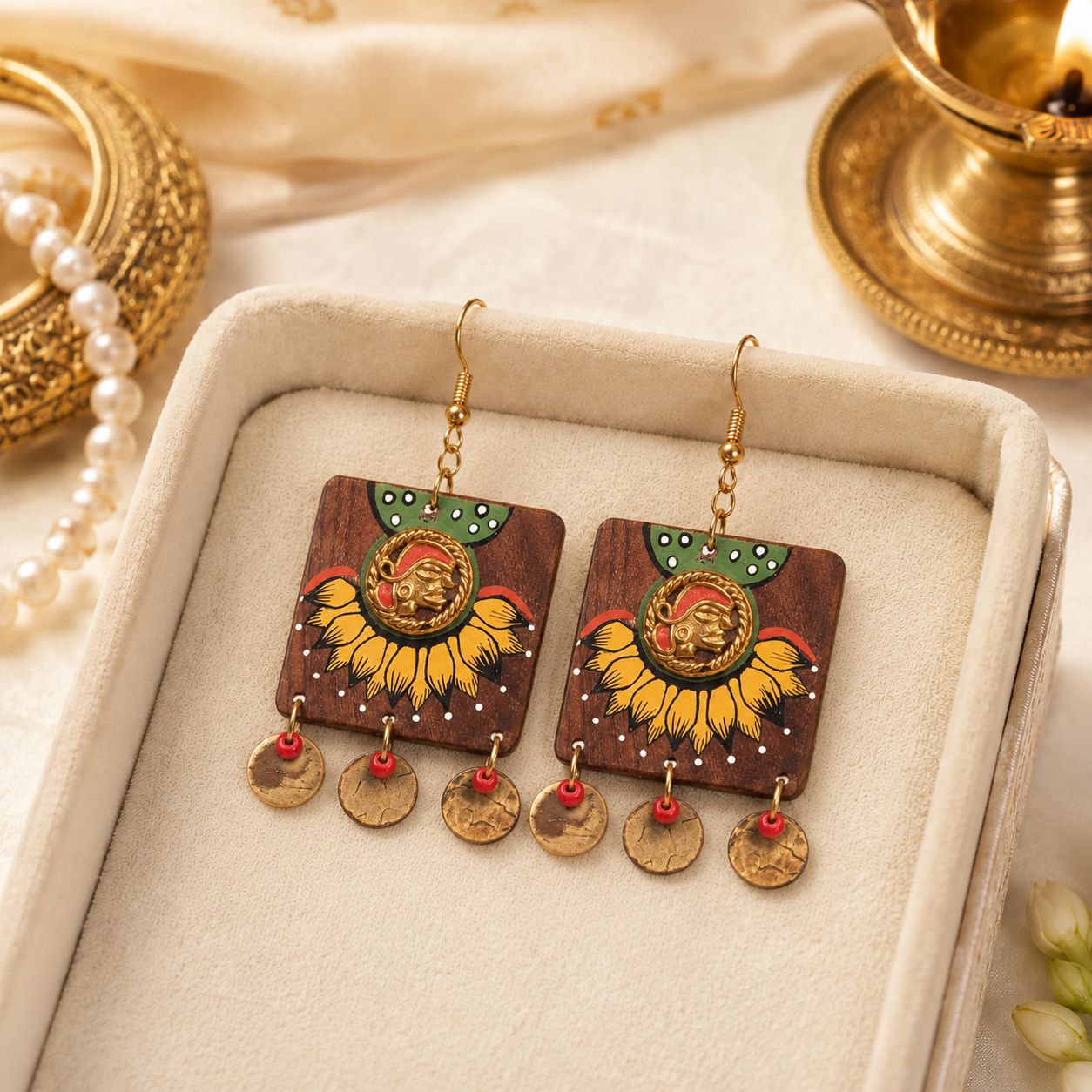 Butterfly-X' Handcrafted Tribal Wooden Earrings