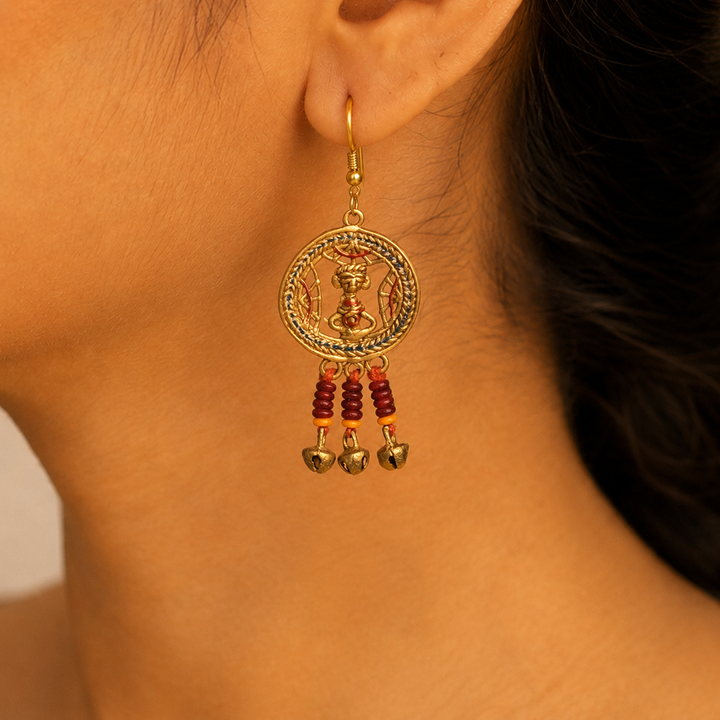 The Empress Star I Handcrafted Tribal Dhokra Earrinigs