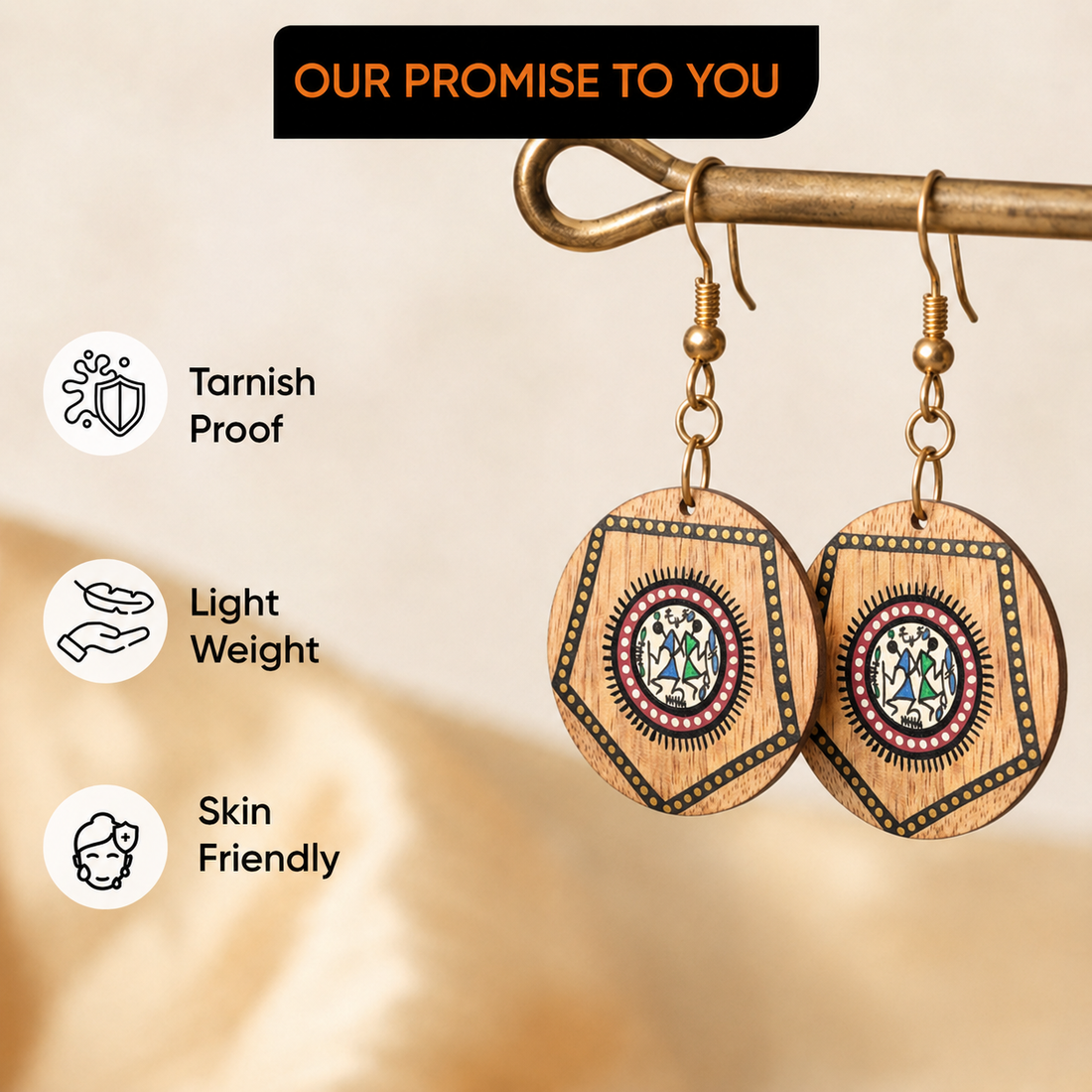 The Pentagon Handcrafted Tribal Earrings