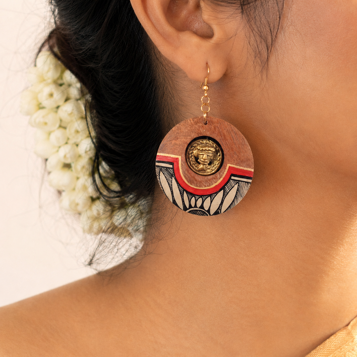 Princess-III' Handcrafted Tribal Wooden Earrings