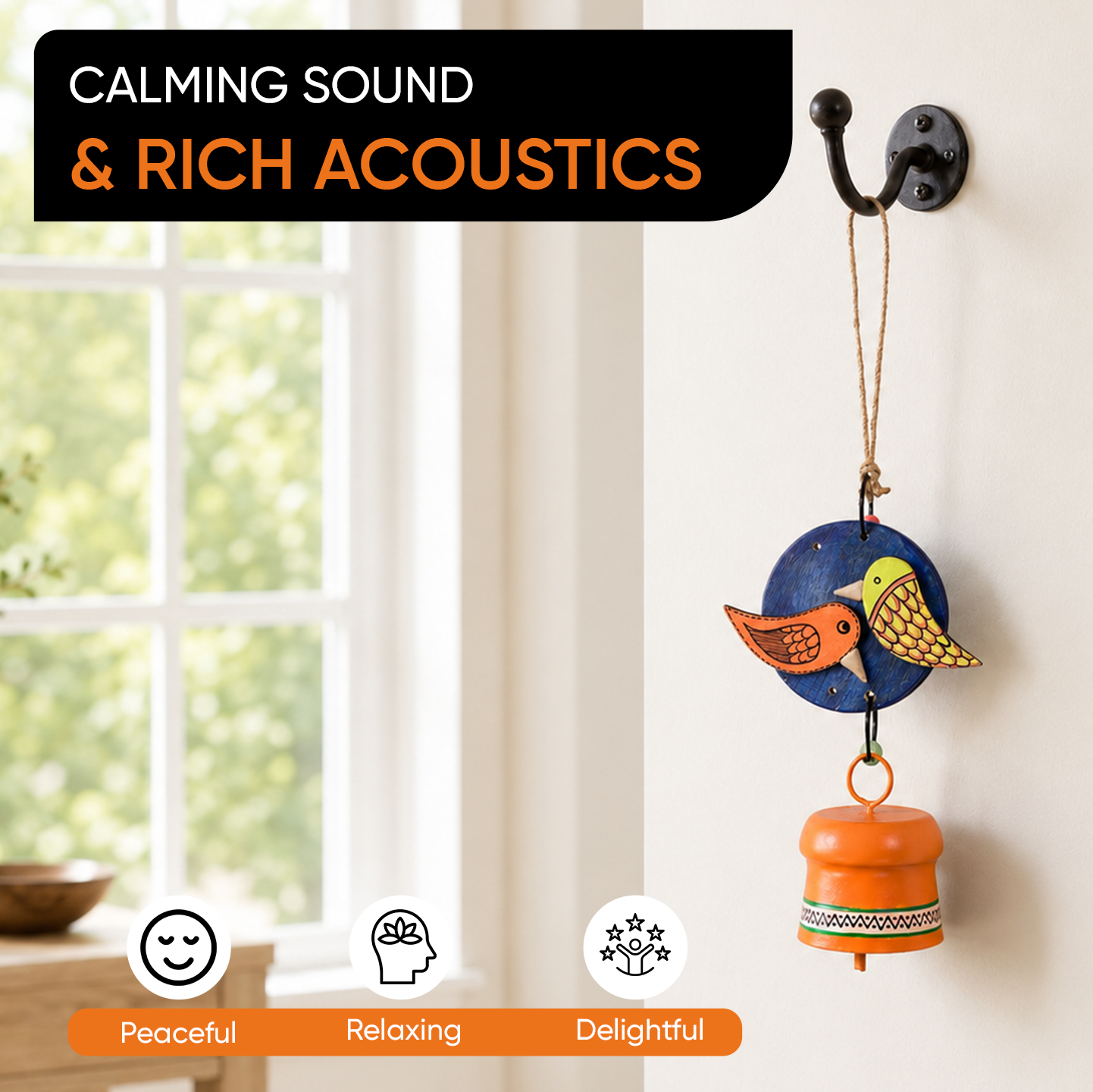 Windchime Wooden Bird Small (11x4)