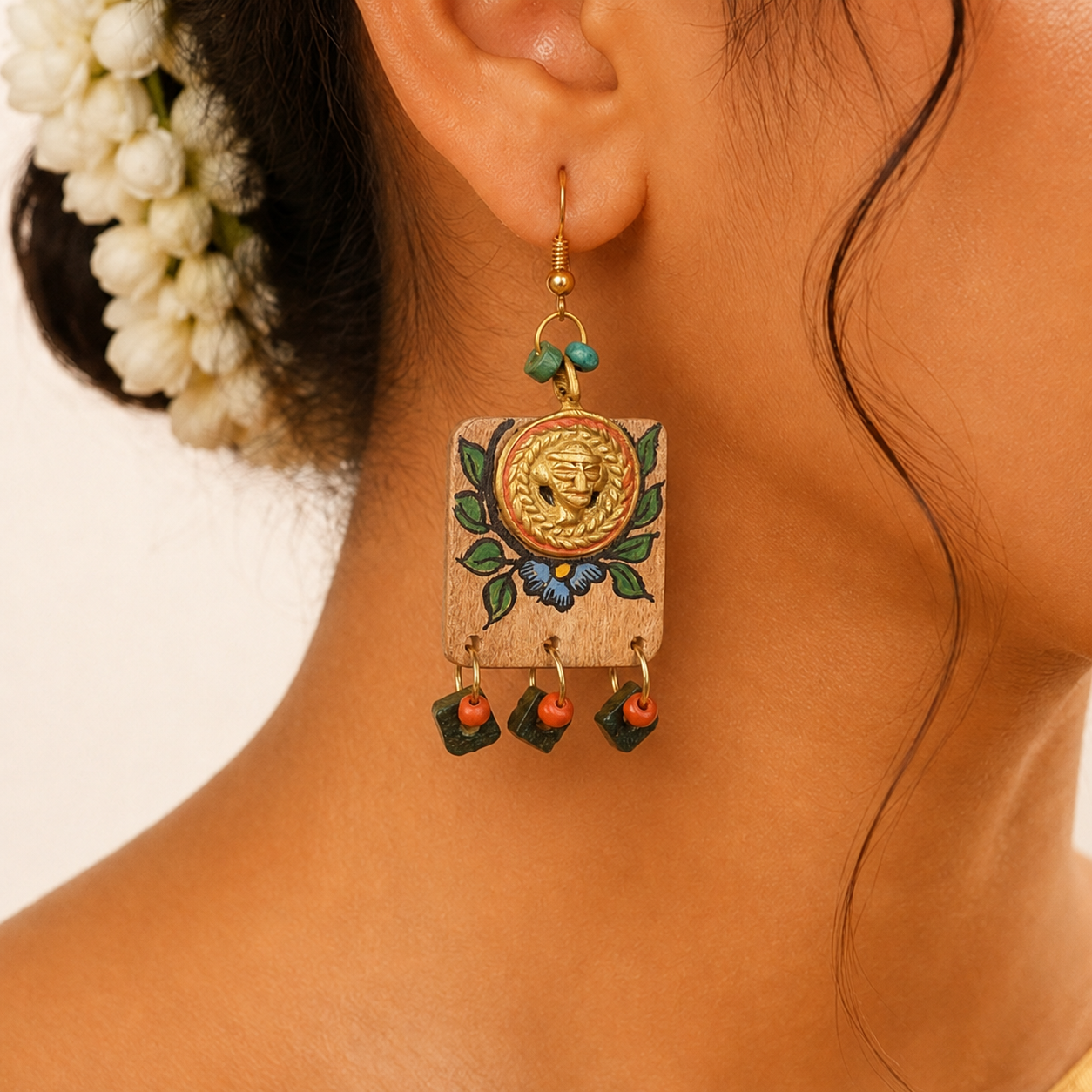 Butterfly-XI' Handcrafted Tribal Wooden Earrings