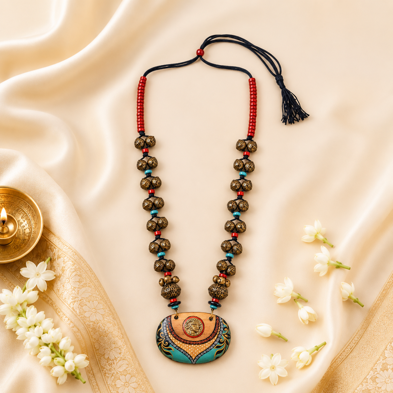 Azure Blossom Charm Necklace