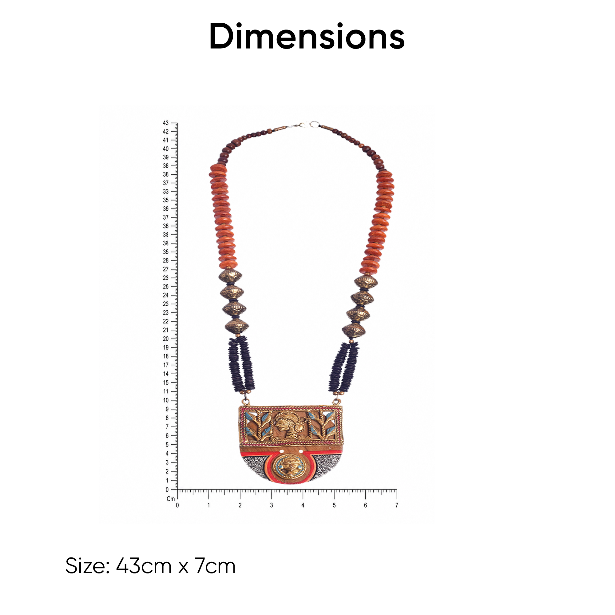 Queen of Hearts' Handcrafted Tribal Dhokra Necklace