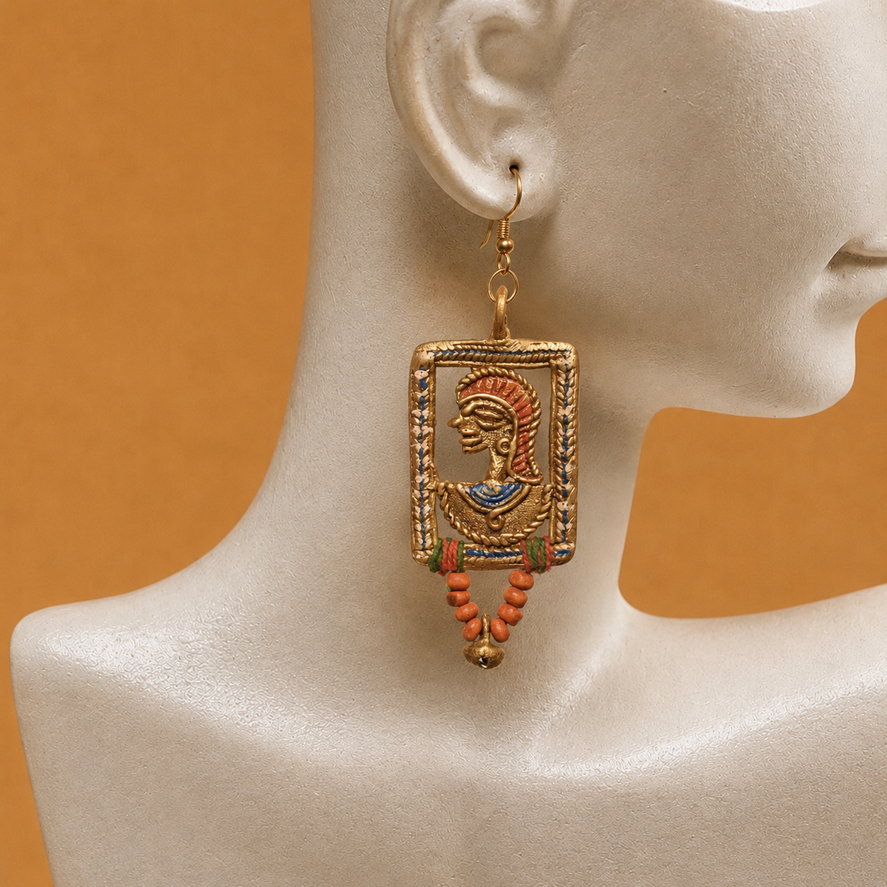 The Empress in Window Handcrafted Tribal Dhokra Earrings