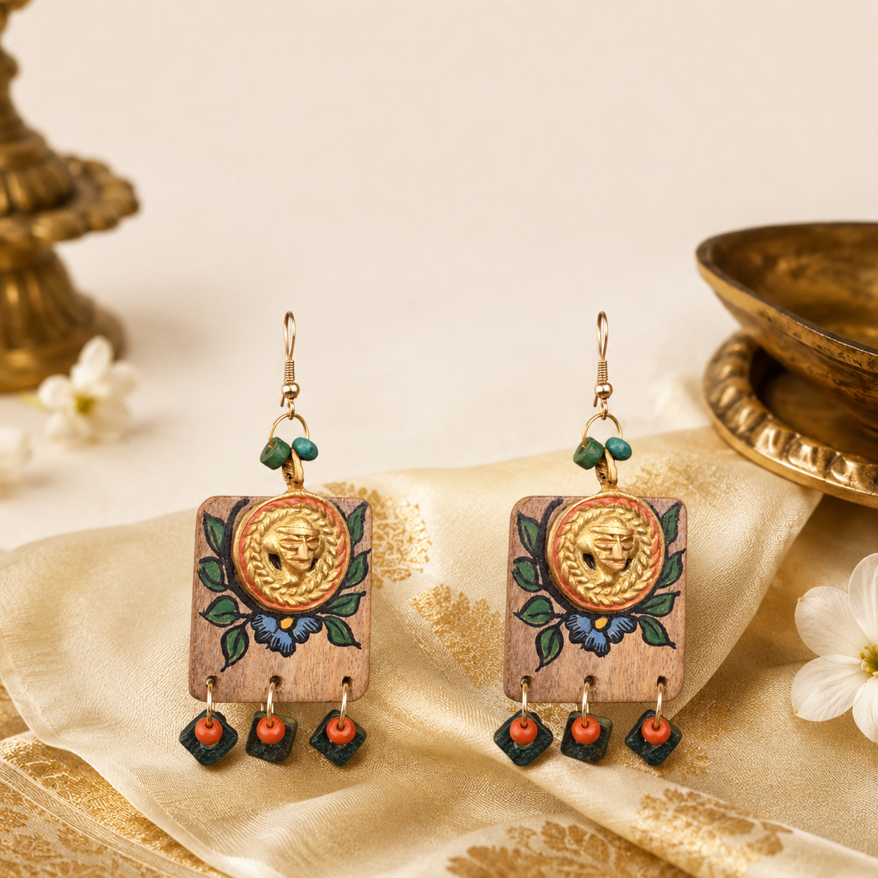 Butterfly-IX' Handcrafted Tribal Wooden Earrings