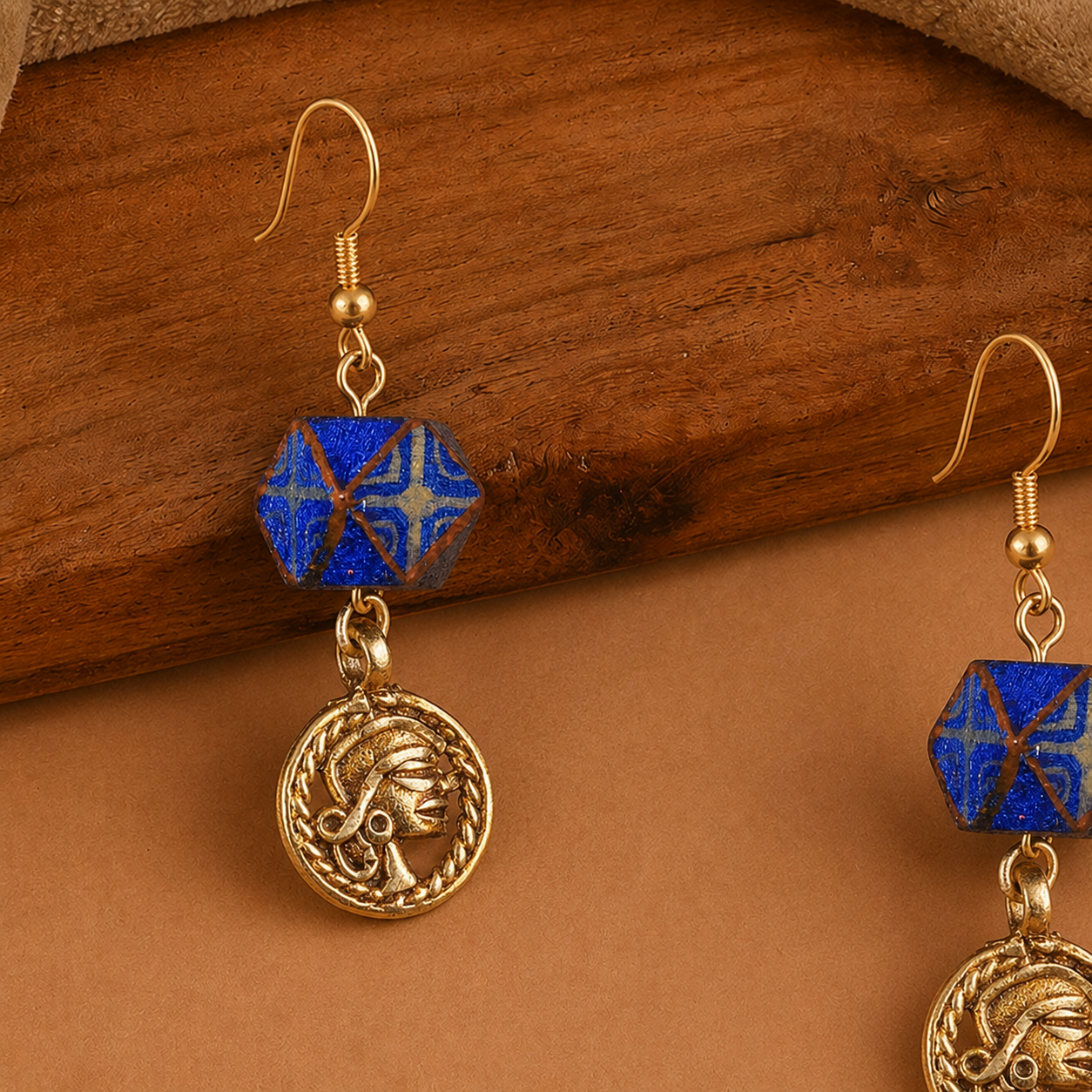 Abstract Gild Charms Ethnic Earrings