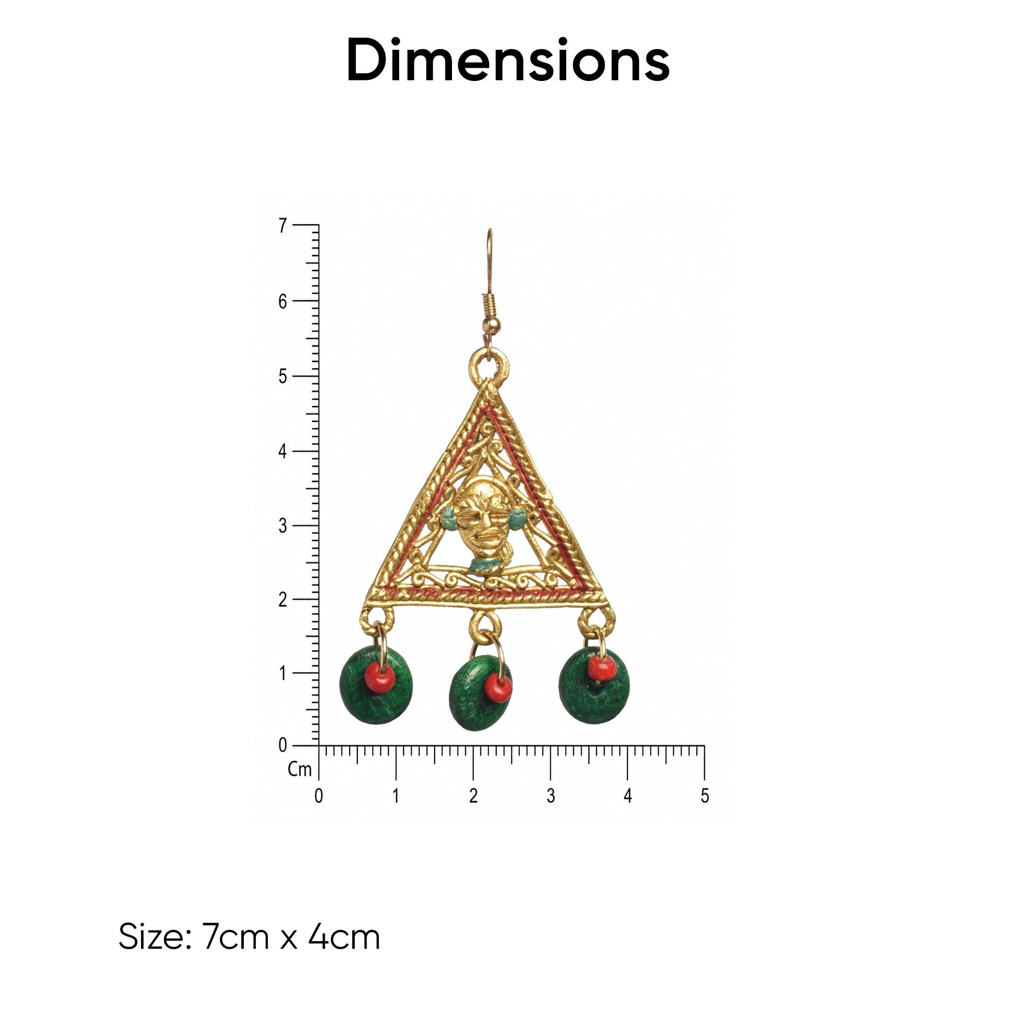 The Trinity Handcrafted Tribal Dhokra Earrings