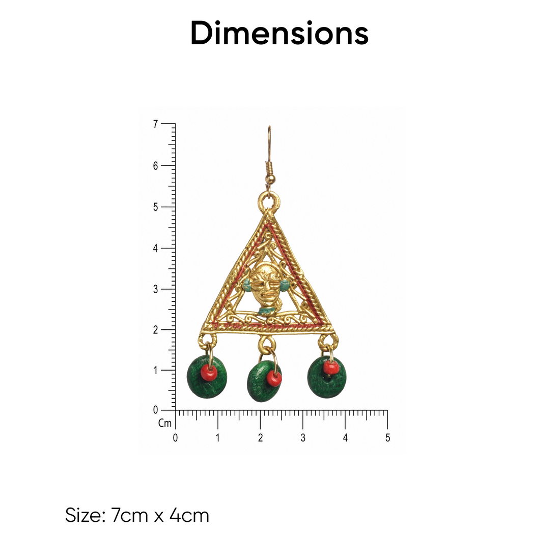The Trinity Handcrafted Tribal Dhokra Earrings