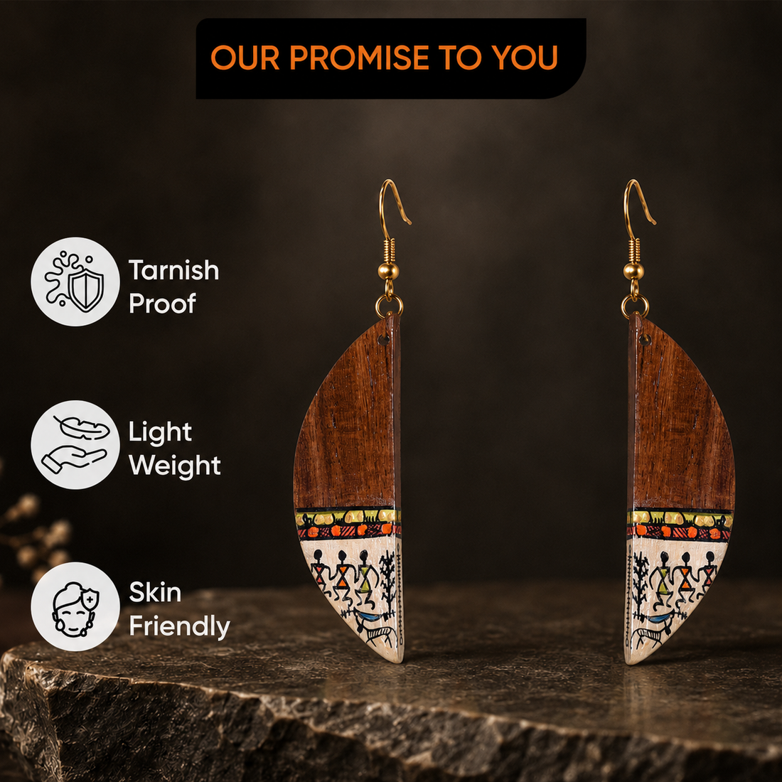 Dew Half Moon Earrings