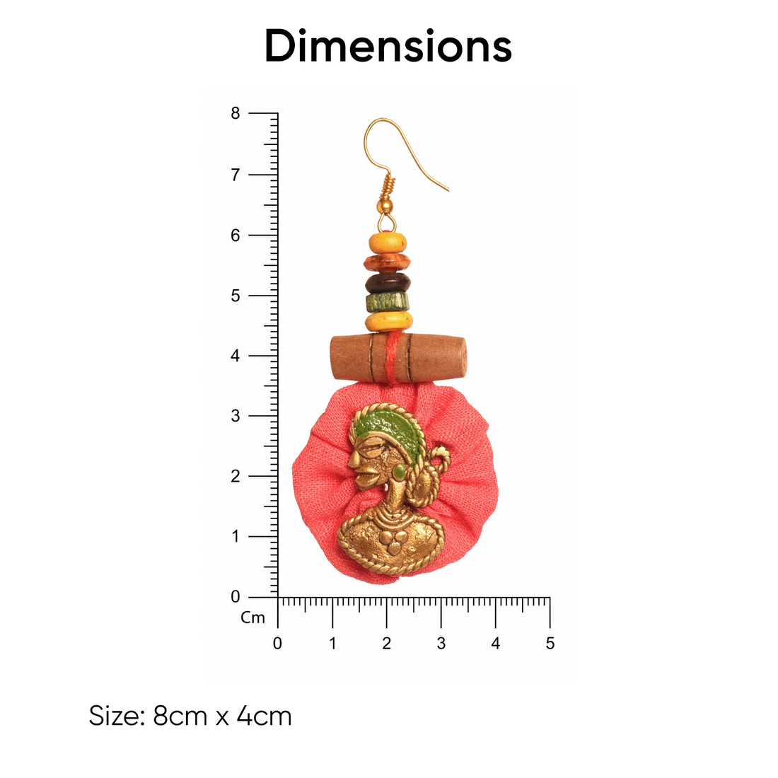 The Royal Empress Handcrafted Tribal Dhokra Round Earrings in Fuscia