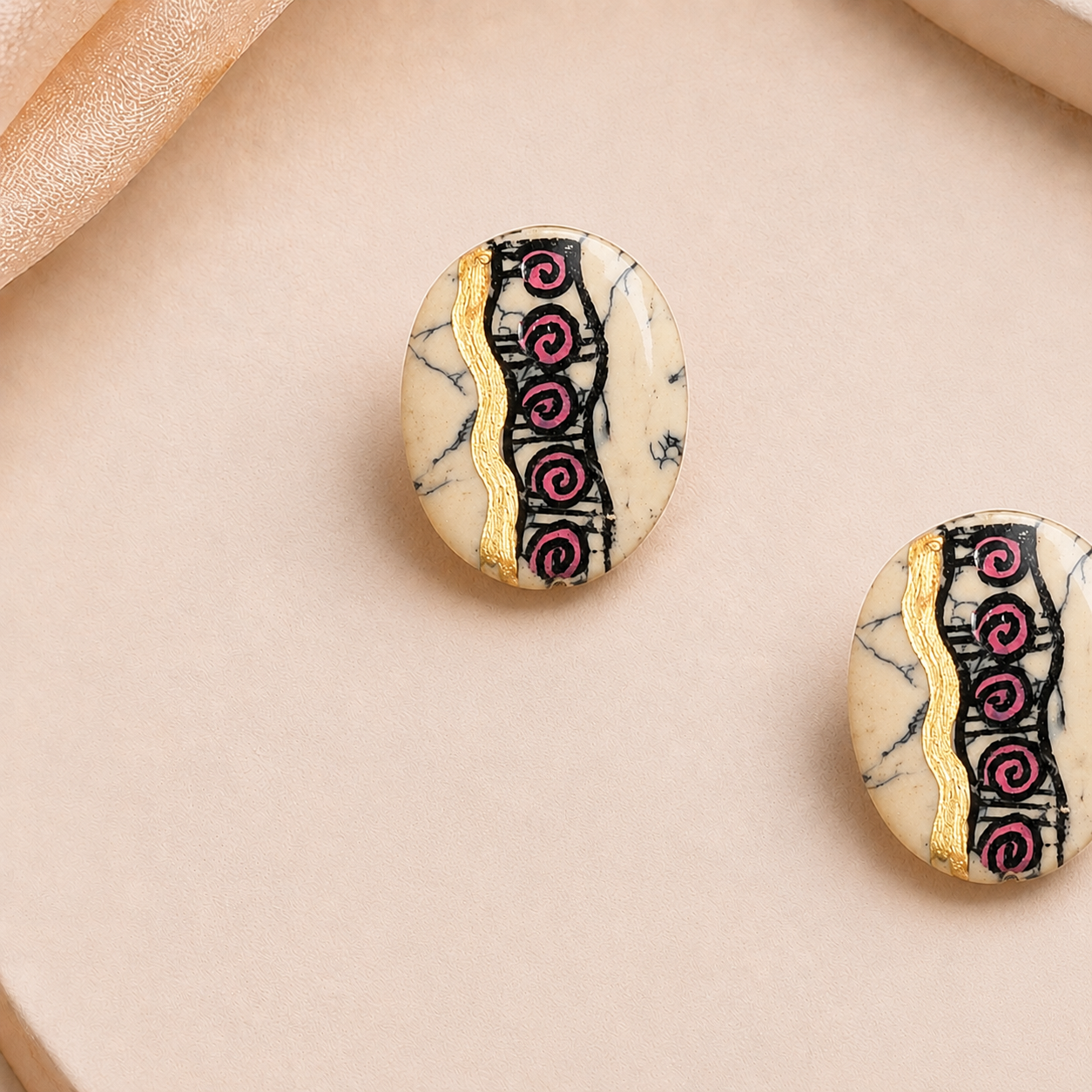 Golden Petal Blooms Ethnic Earrings