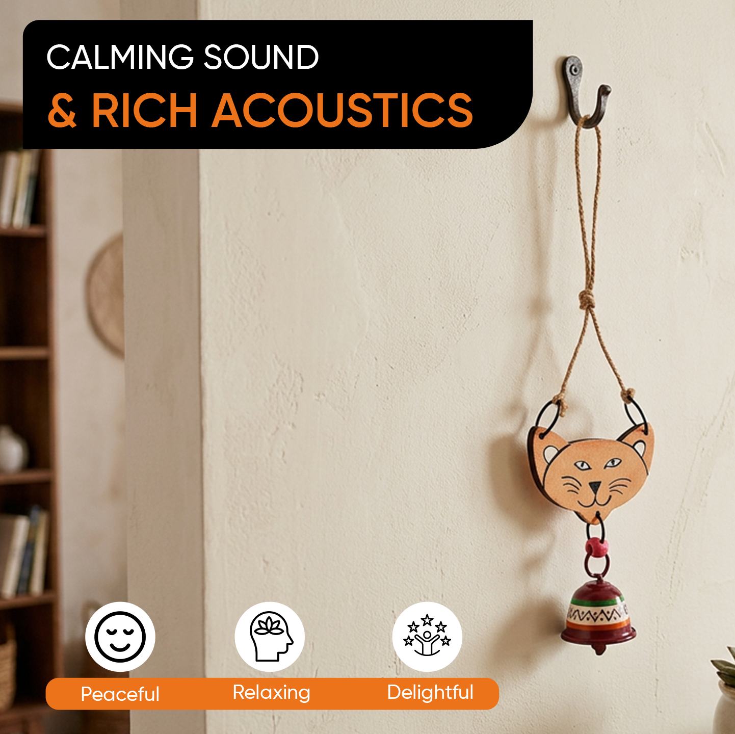 Pink Panther Wind Chimes with Metal Bell for Outdoor Hanging and Home Decoration