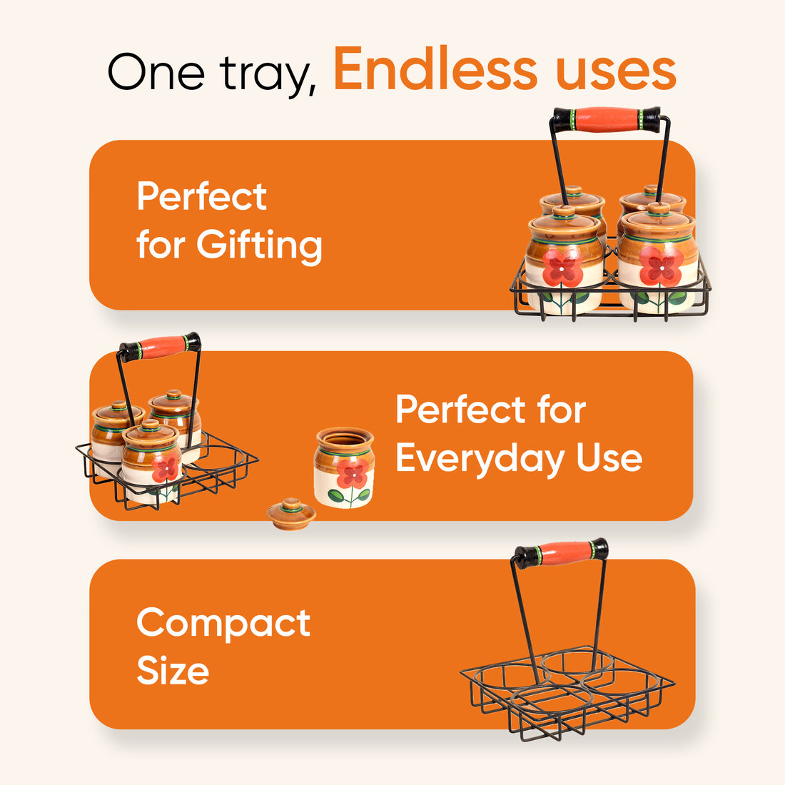 Pickle Jars Set of 4 with stand