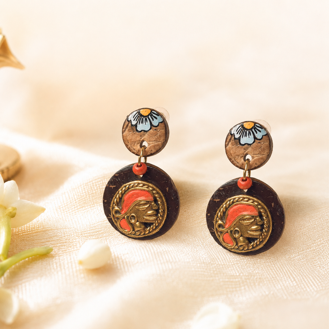Princess-I' Handcrafted Tribal Wooden Earrings