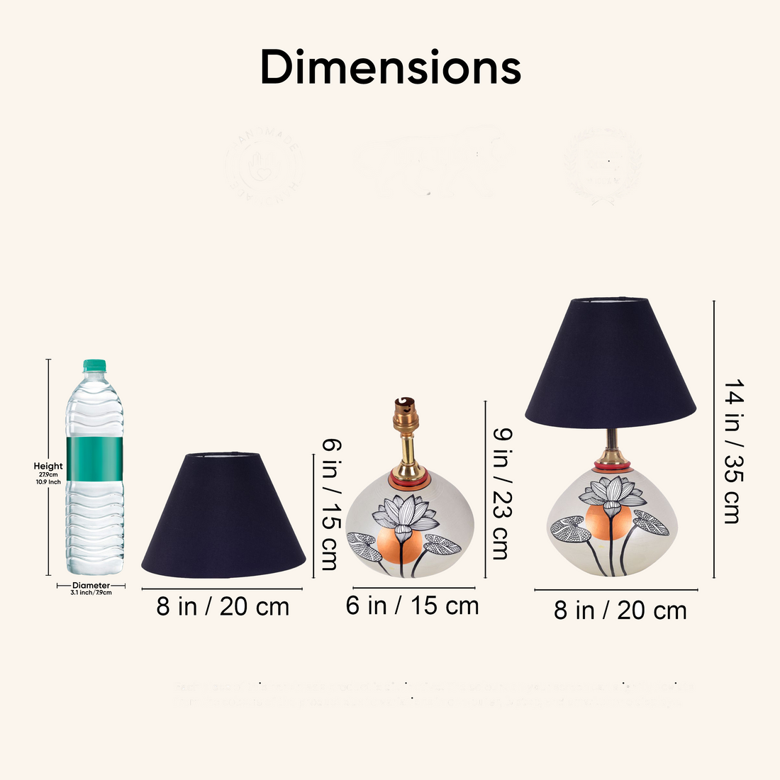 Silver Bloom Terracotta Table Lampshade  (8x8x14)