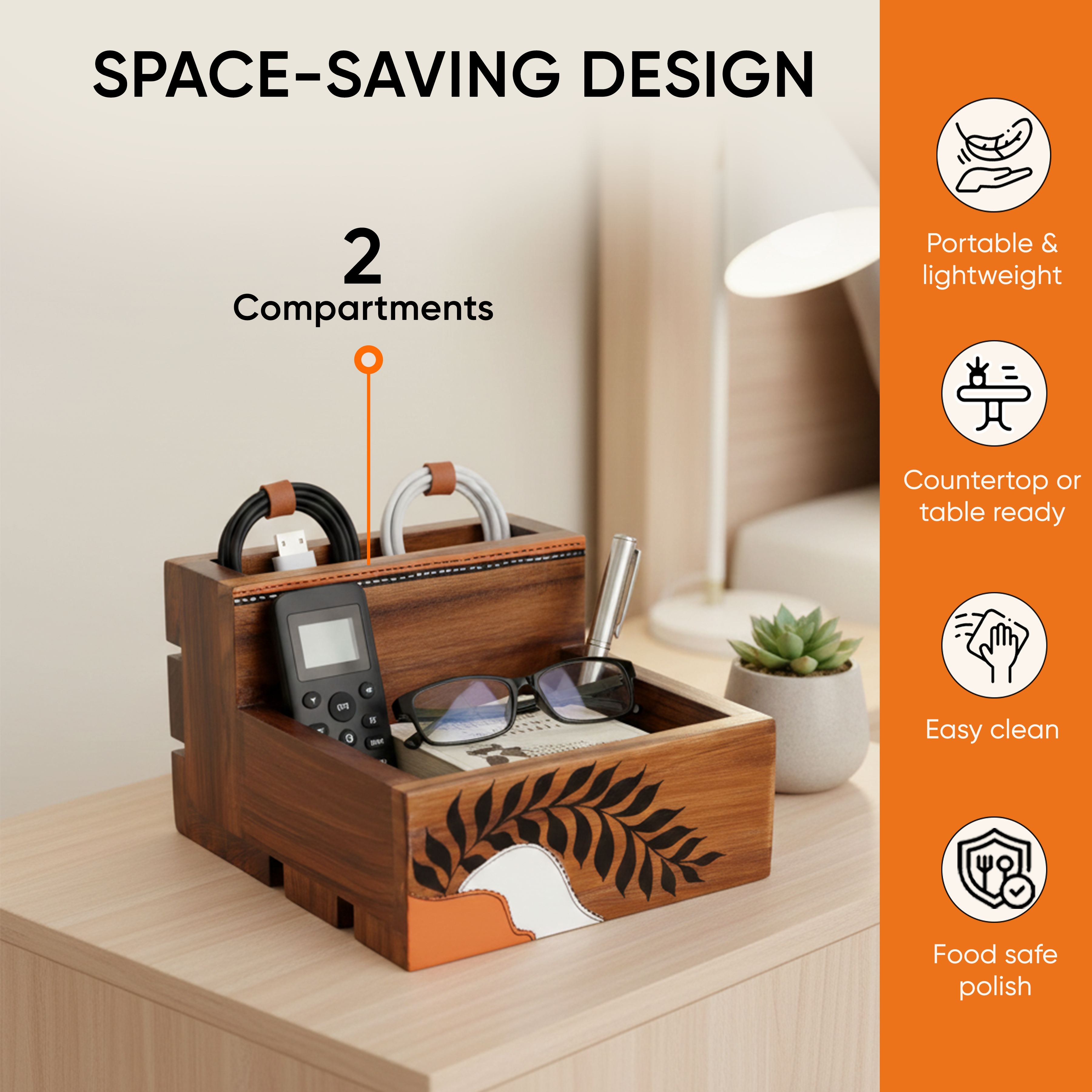 Warli Lifestyle Condiments Holder Box (6x6.5x4.5)