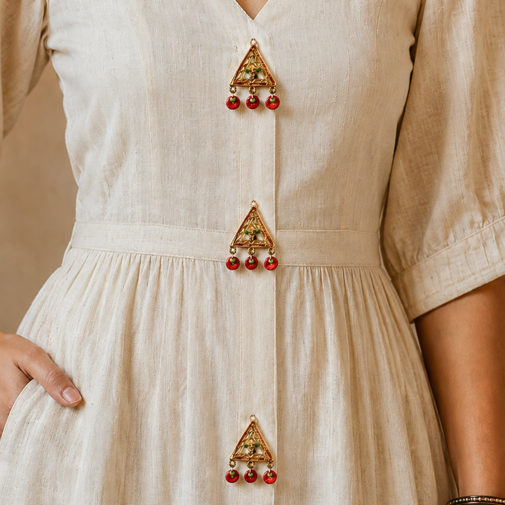 Tribal Trinity Handcrafted Brass Buttons S03