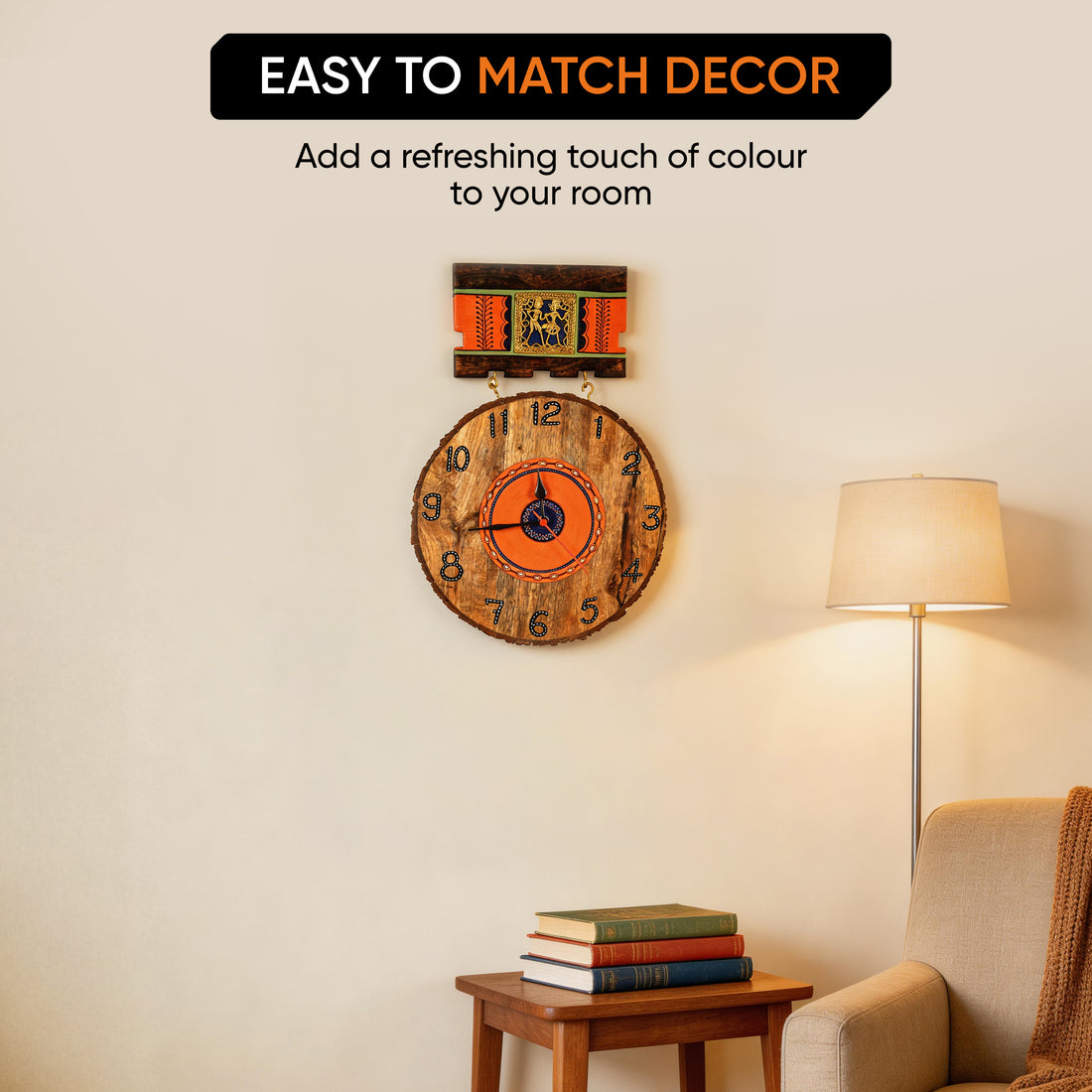 Handcrafted Hanging Wall Clock (11x1x16)