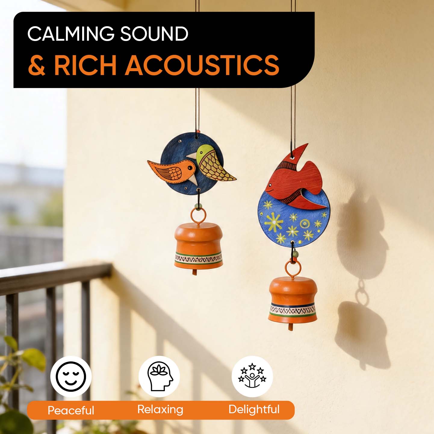 Celestial Harmony Bird & Fish Wind Chime Set