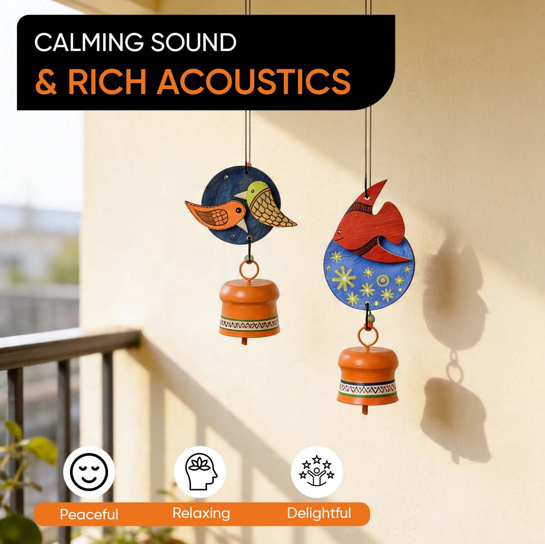 Celestial Harmony Bird & Fish Wind Chime Set