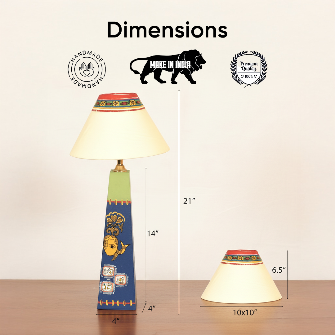 Madhubani Hand-Painted Table Lamp