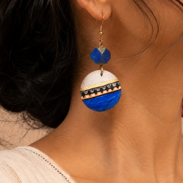 Regal Blue Strokes Earrings