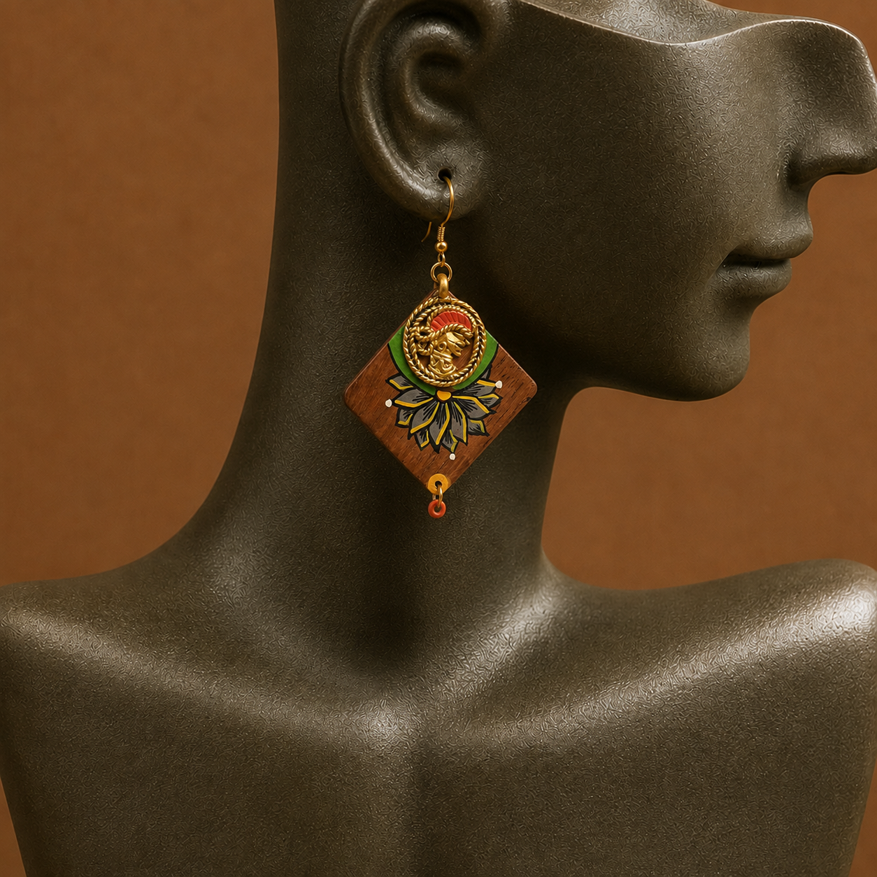 Butterfly-I' Handcrafted Tribal Wooden Earrings