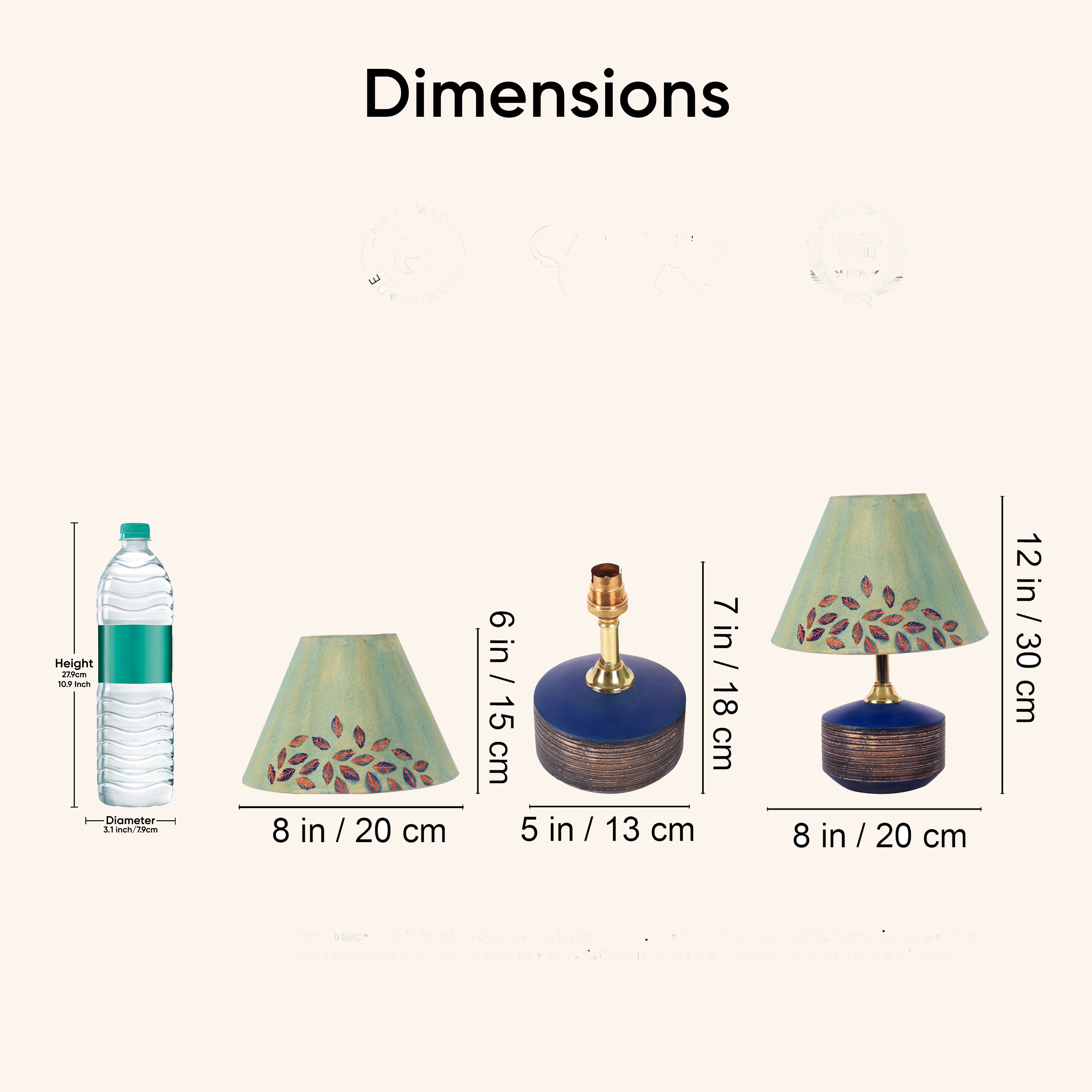 Ocean Mist Terracotta Table Lampshade ( 8x8x12)
