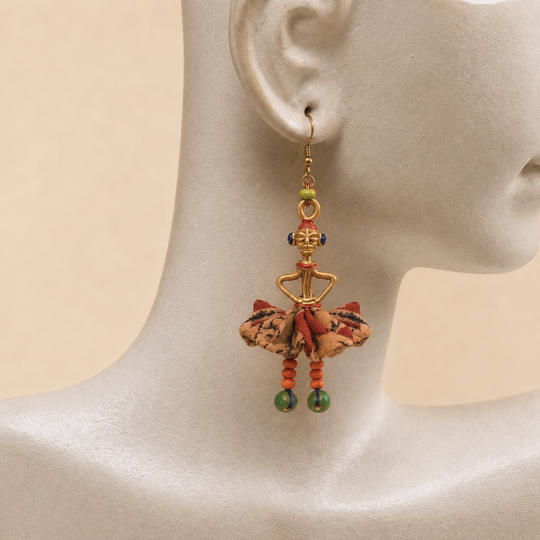The Dancing Empress Handcrafted Tribal Dhokra Earrings in Floral Design