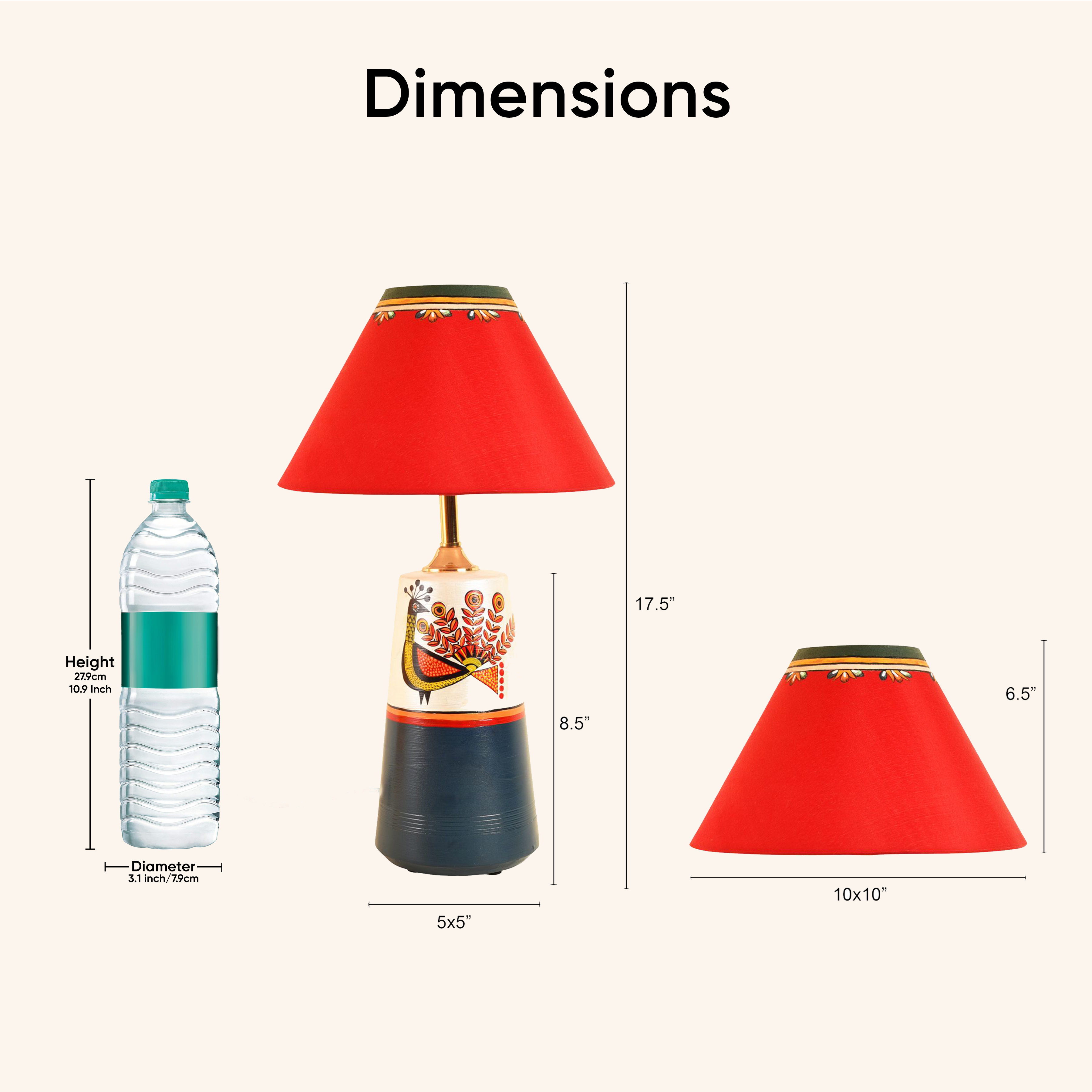 Dancing Peacock Pyramid Table Lamp