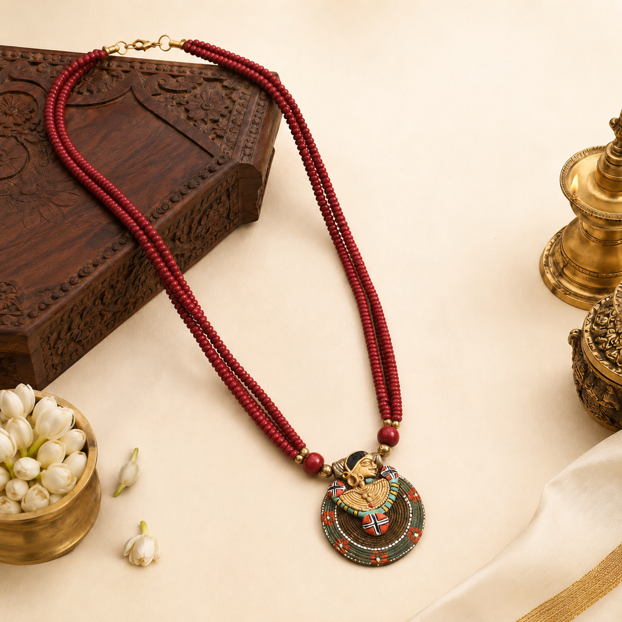 Nomad'S Treasure Trove Lariat Handcrafted Ethnic Necklace