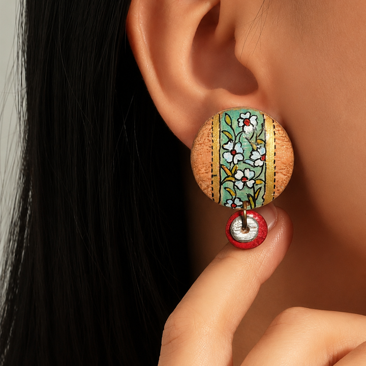 Vibrant Strokes Ethnic Studs