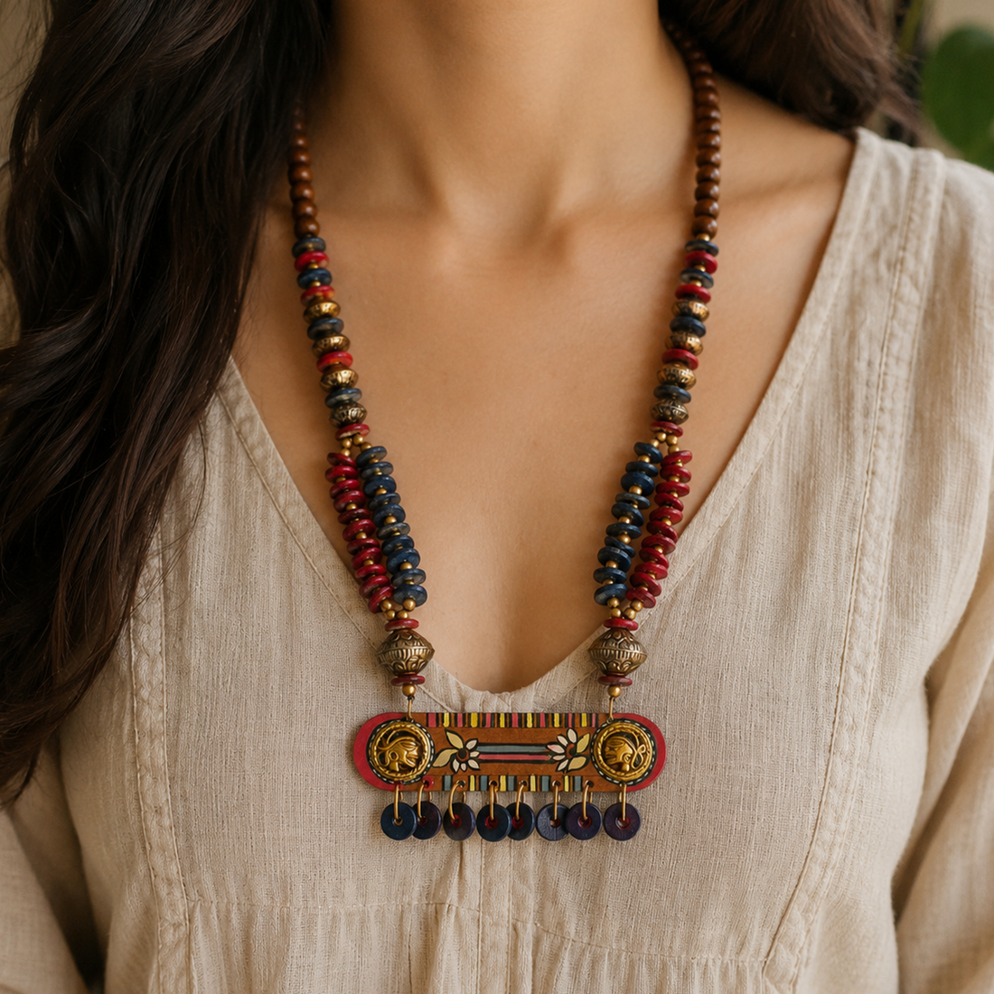The Wise' Handcrafted Tribal Dhokra Necklace