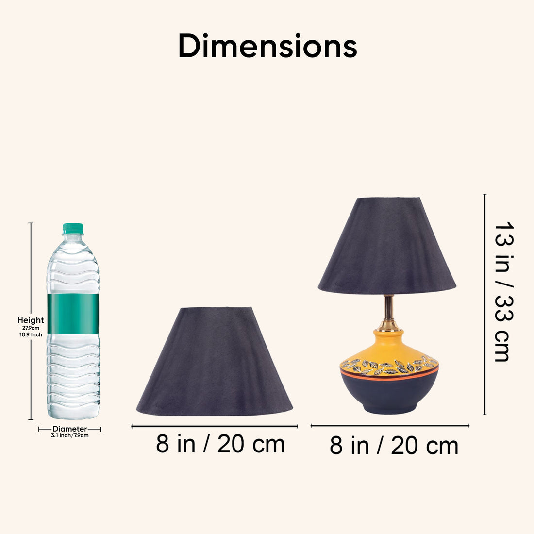 Sunflower Dreams Terracotta Table Lampshade ( 8x8x13)