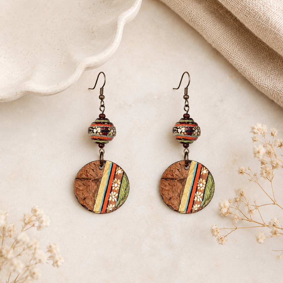 Swaying Coco Medley Ethnic Earrings