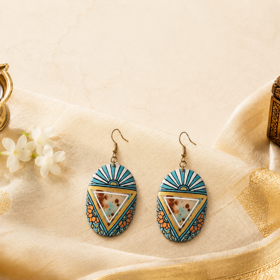 Soulful Henna Chandeliers Ethnic Earrings