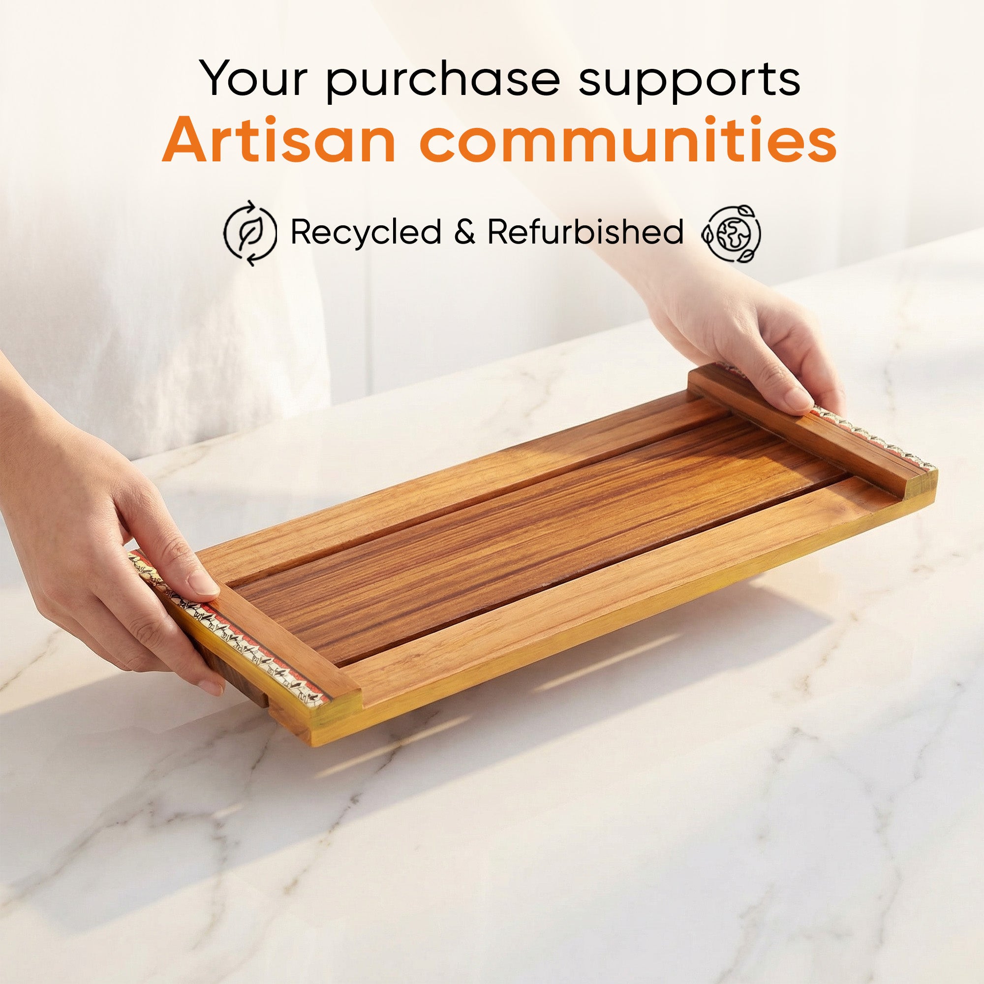 Artisanal Mosiac Wooden Tray