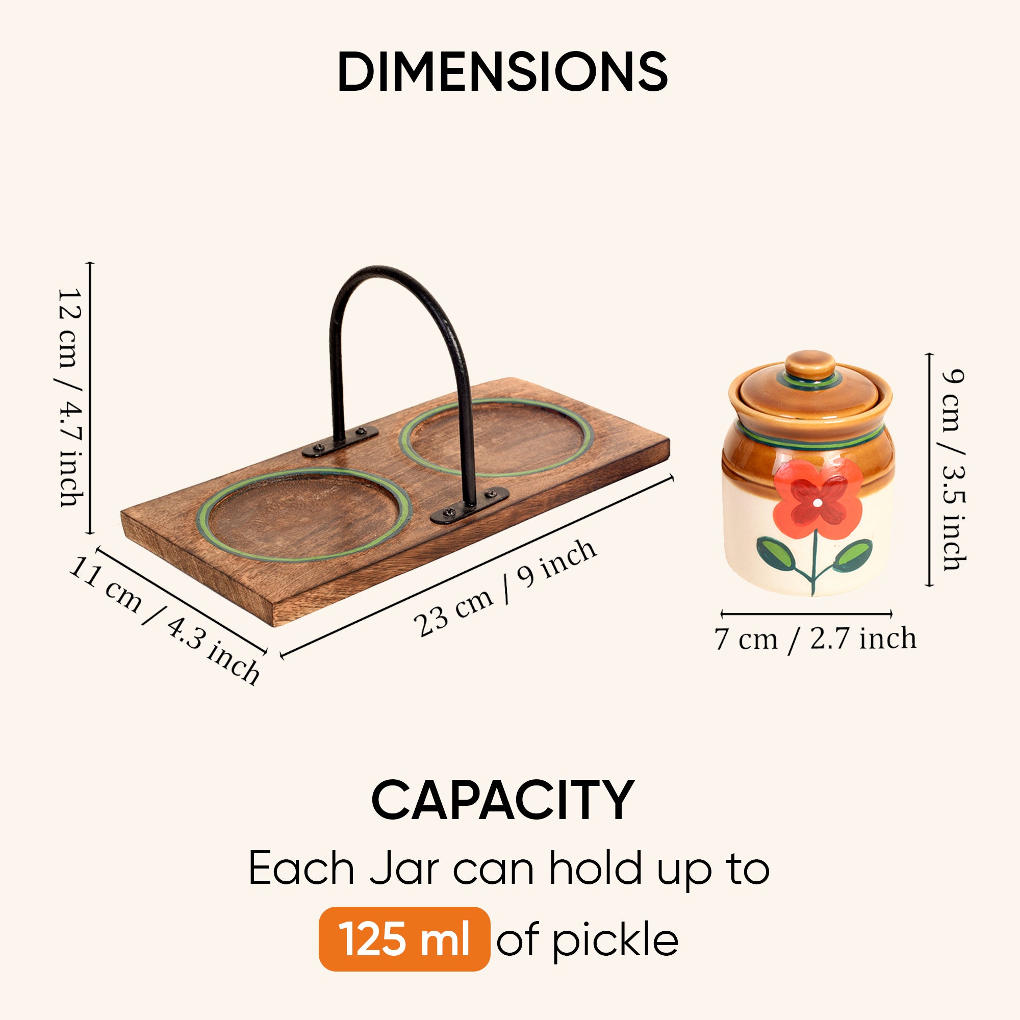 Pickle Jars Set of 2 with stand
